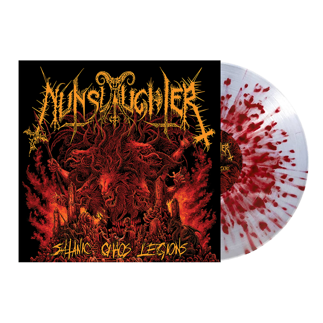 Nunslaughter - Satanic Chaos Legions- Jesus Fucking Dies' Clear with Red Splatter LP